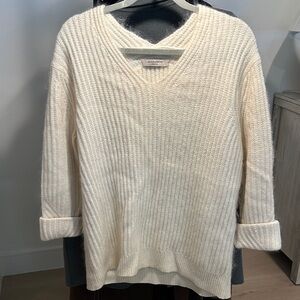 All Saints Cream V-Neck Sweater